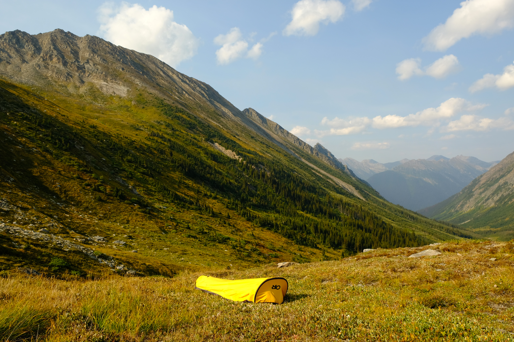 A tent set up at Paradise Ridge