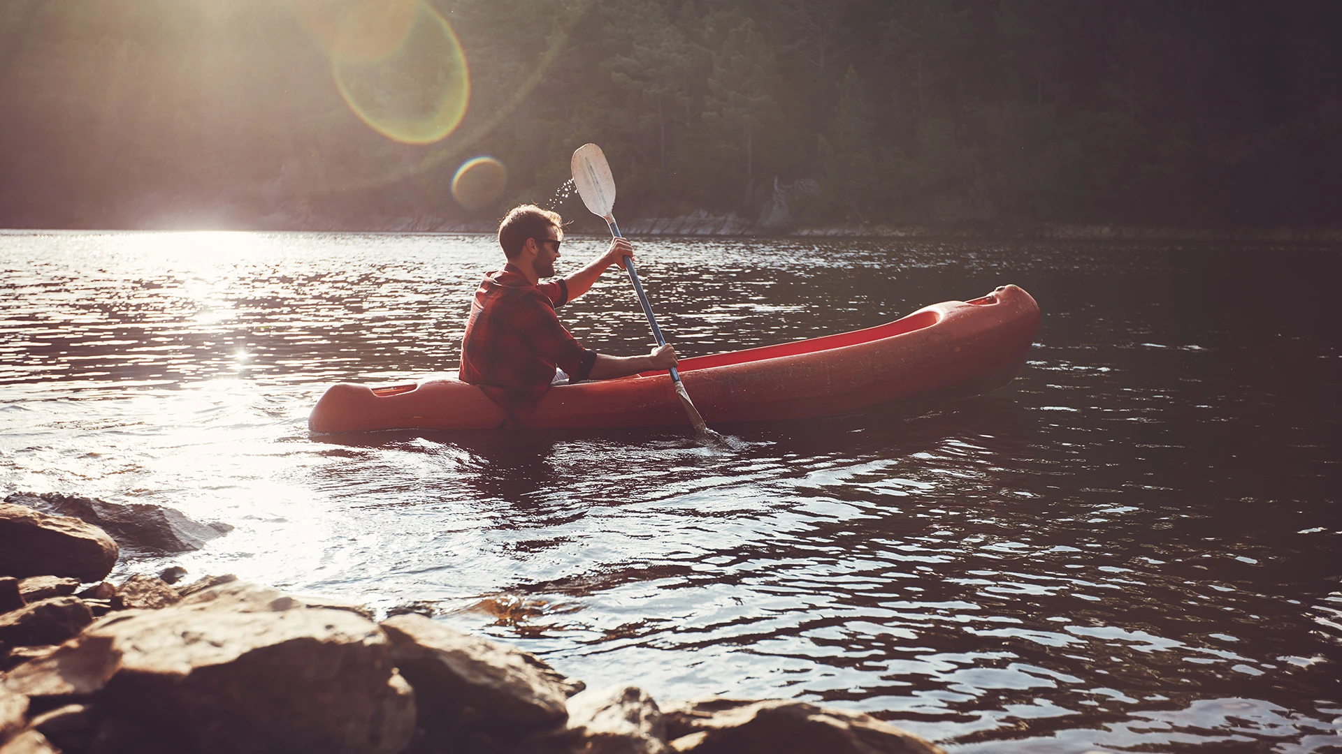 A person kayaking